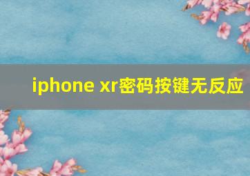 iphone xr密码按键无反应